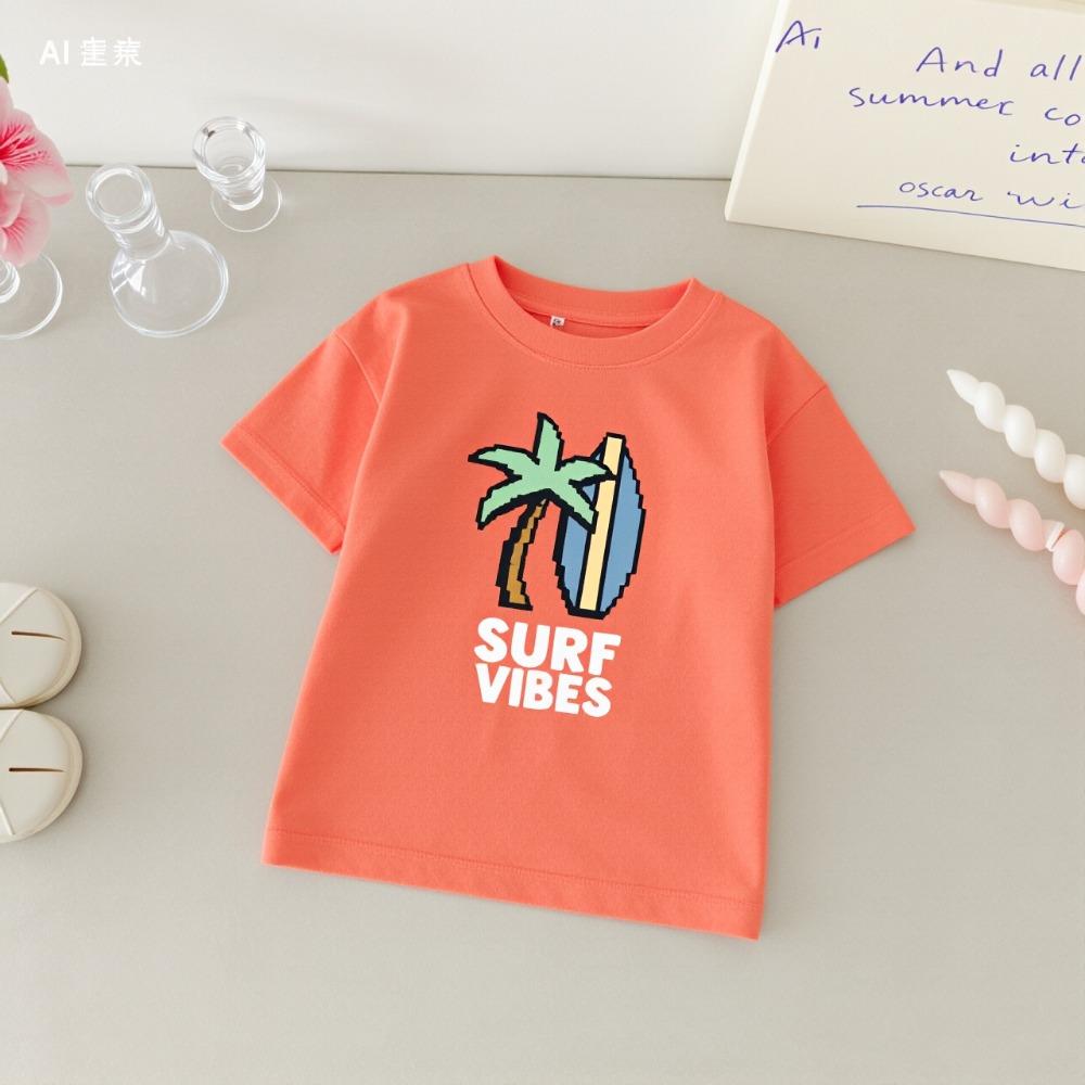 Summer Cartoon Printed Children s Short Sleeved Fashionable Round Neck Loose Top T-shirt Children s Clothing 110