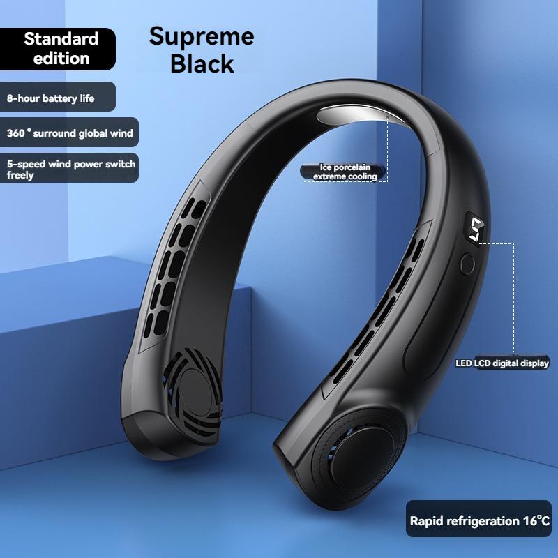 2024 New Portable Halterneck Fan USB Handheld Silent Multi-function Bladeless Mini Electric Fan Cross-border