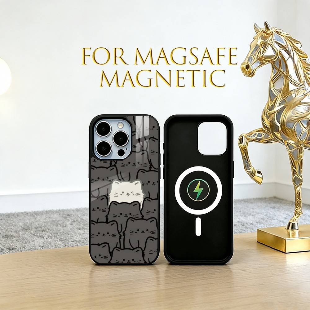 

Simple and cute Phone Case For iPhone17,16,15,14,13,12,11 Plus,Pro Magnetic For Magsafe Wireless Charging iPhone17