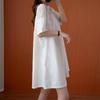 Short Sleeve Plus Size Cotton Women Casual Loose Mini Dress