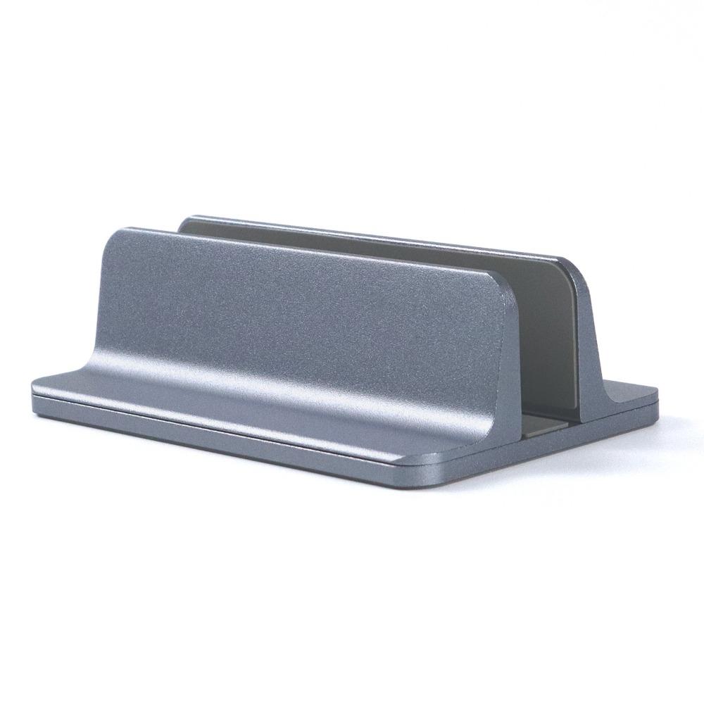 

Space-Saving Vertical Laptop Stand Heat Dissipation Adjustable Aluminum Laptops Holder Wear-resistant Stable сірий