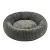 Warm Ribbed Flannel Round Dog Bed & Mat for Small-Medium Dogs
