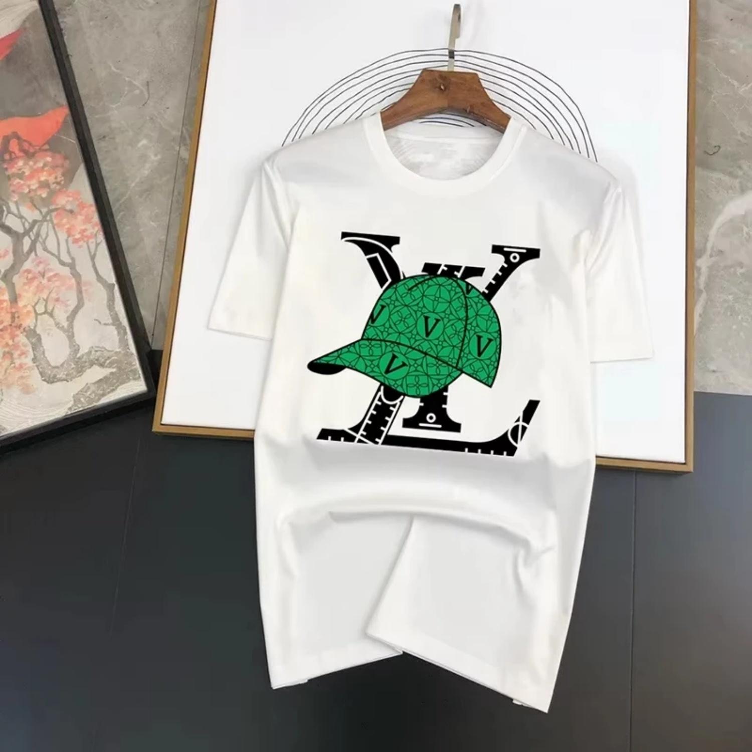 

2026 summer fashion trend new brand men s and women s short sleeved T-shirt high-end fashion brand 100% cotton printed T-shirt S чёрный
