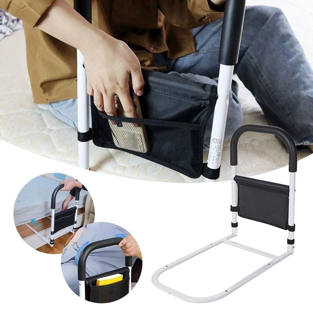 Anti-fall Elderly Assist Bar With Storage Bag Safety Bed Guardrail Assist Frame  for Bedroom