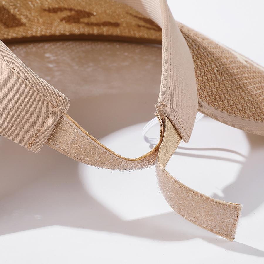 Style Hat Versatile Straw Woven Fashionable Beige Pink Women Sunshade Hatscaps