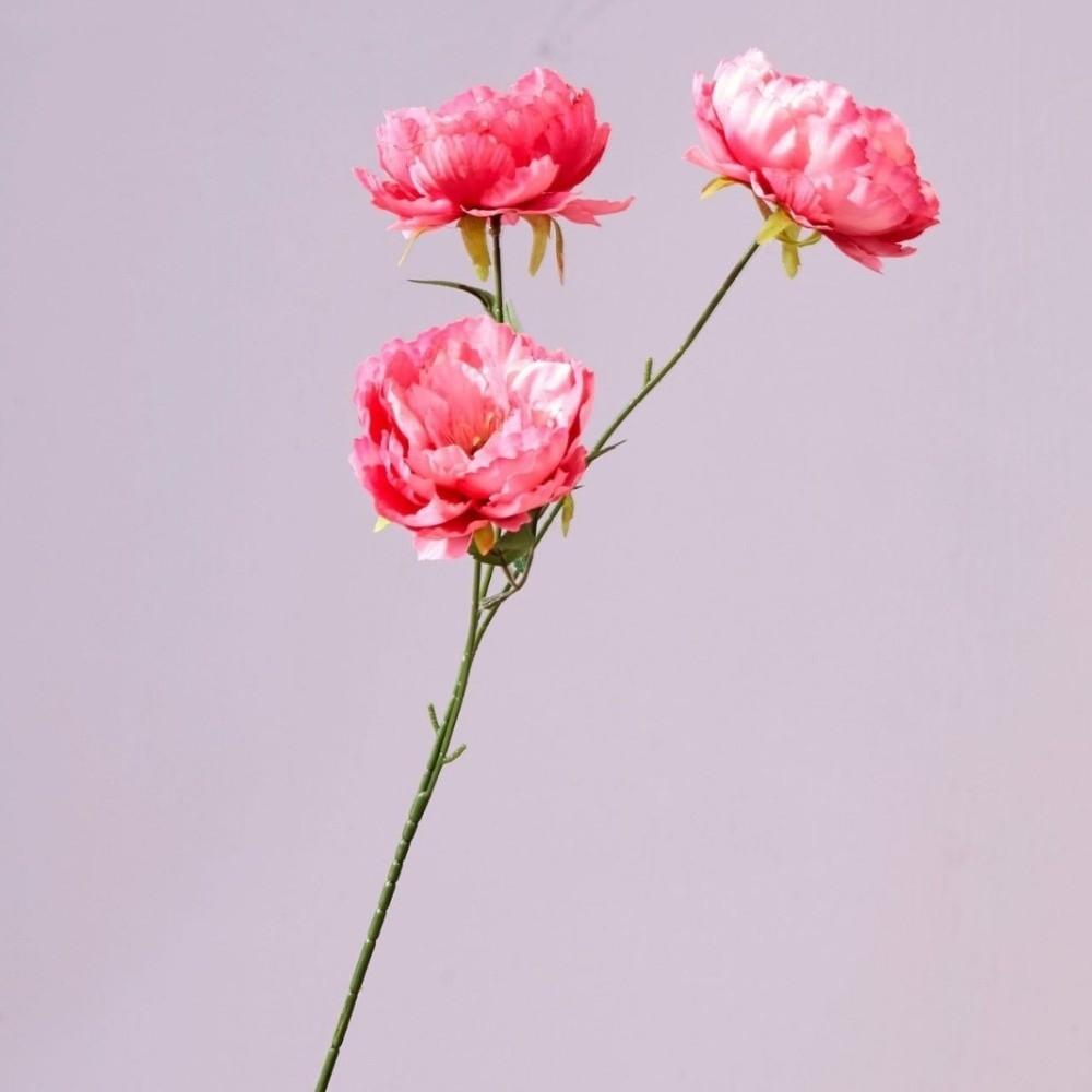 Multicolor Artificial Flower Peony 3 Heads Silk Petals Lifelike Peony Flowers Colorful Leaves Faux Flower Peony