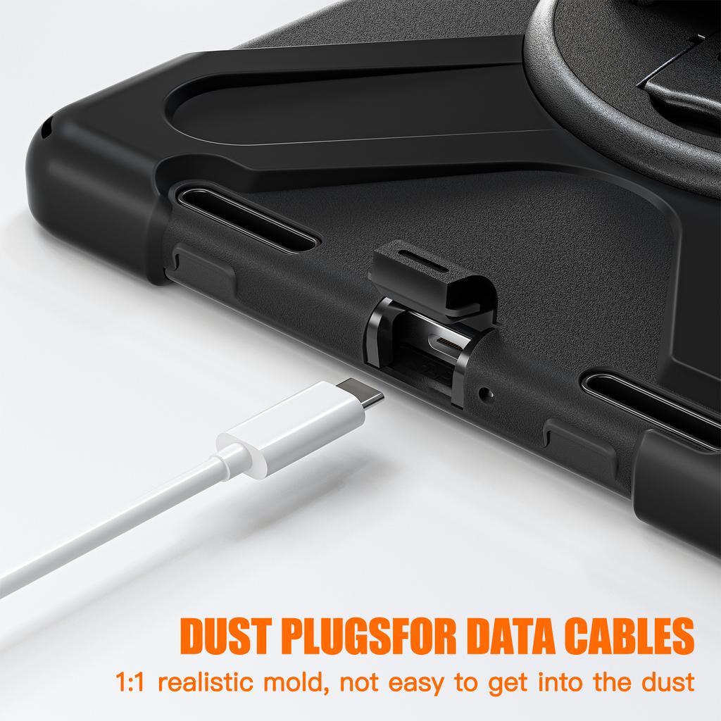 For Xiaomi Pad 5/Pad 5 Pro Case Rotary Kickstand PC+Silicone Hand Strap Tablet Cover