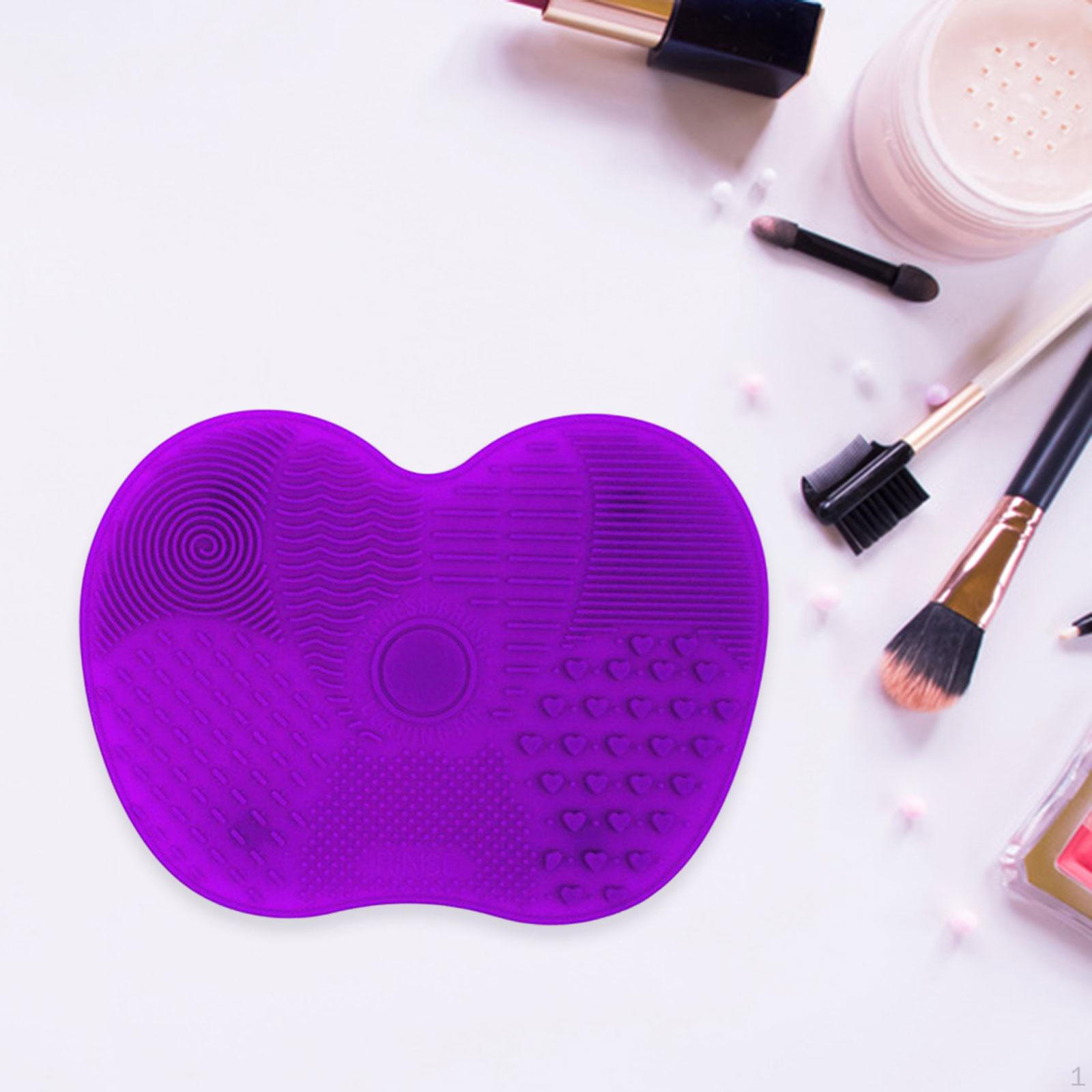 

Compact Brush Scrubber Mat for Makeup Tools with Suction Feature Deep Purple