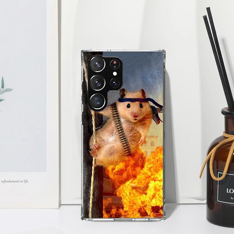 Cute Lovely Pet Hamster Phone Case For Samsung Galaxy S25 S24 S23 S22 Ultra S21 FE S20 Plus S10 + S10E Art Fundas Back Cover S24