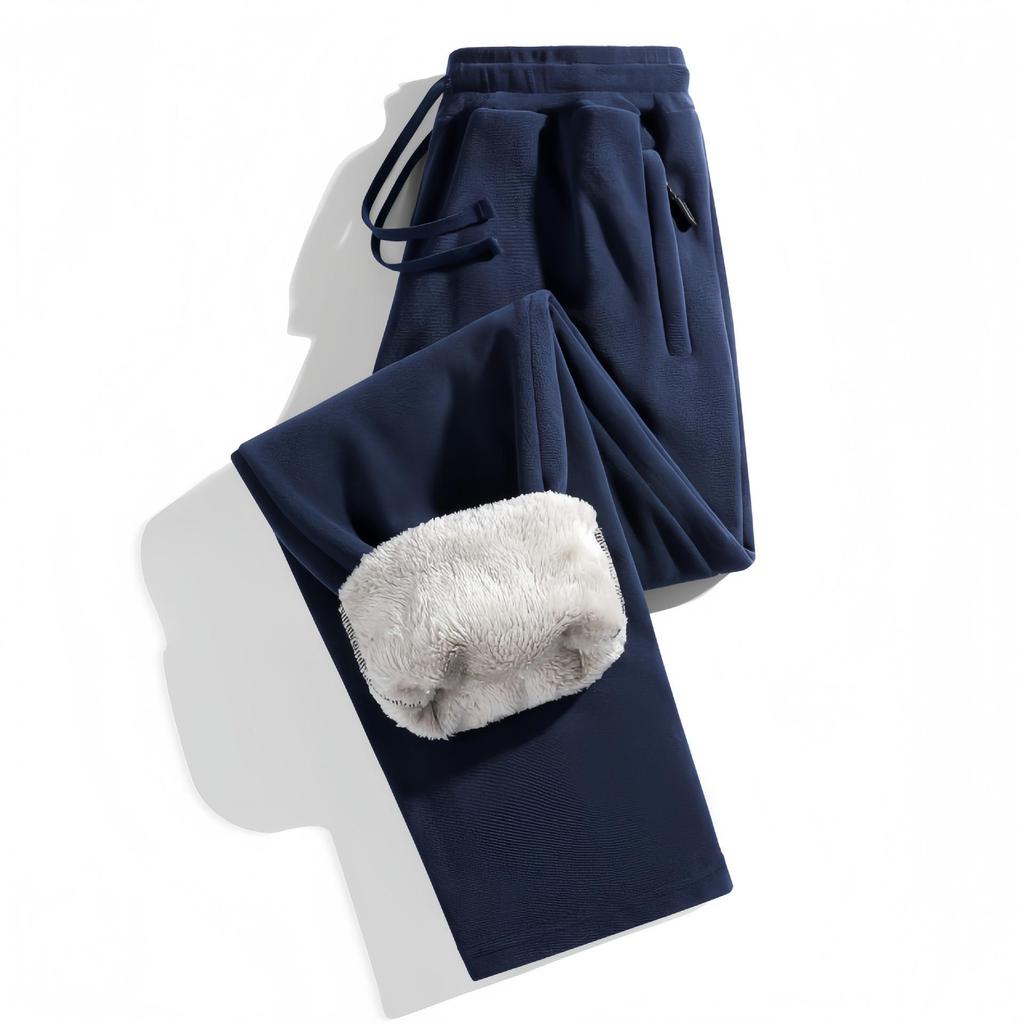 Winter & Autumn Fleece Zipper Pants: Plus Size, Thickened Velvet, Loose Sport Style for Couples