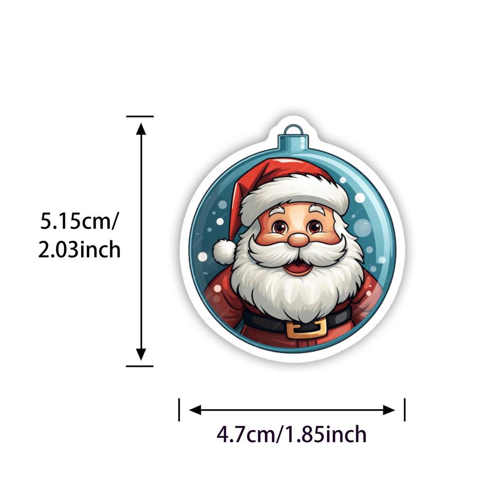 50 Cartoon Christmas Doodle Stickers - Cute Christmas Tree, Snowman & Festival Decorations for Journals