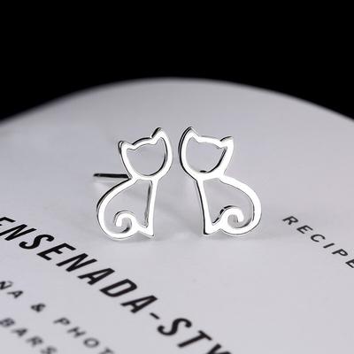 Mode Ohrring Nette Hohle Katze Stud Ohrringe Für Frauen Party Hochzeit Mädchen eh370