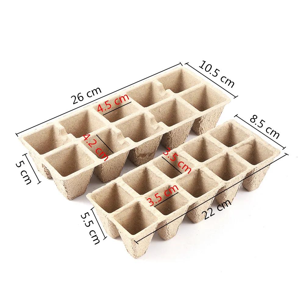 5Pcs 10 Cell Seed Starter Tray Biodegradable Pulp Seedling Cup Garden Nursery Pots Plant Seedling Germination Cultivation Tool