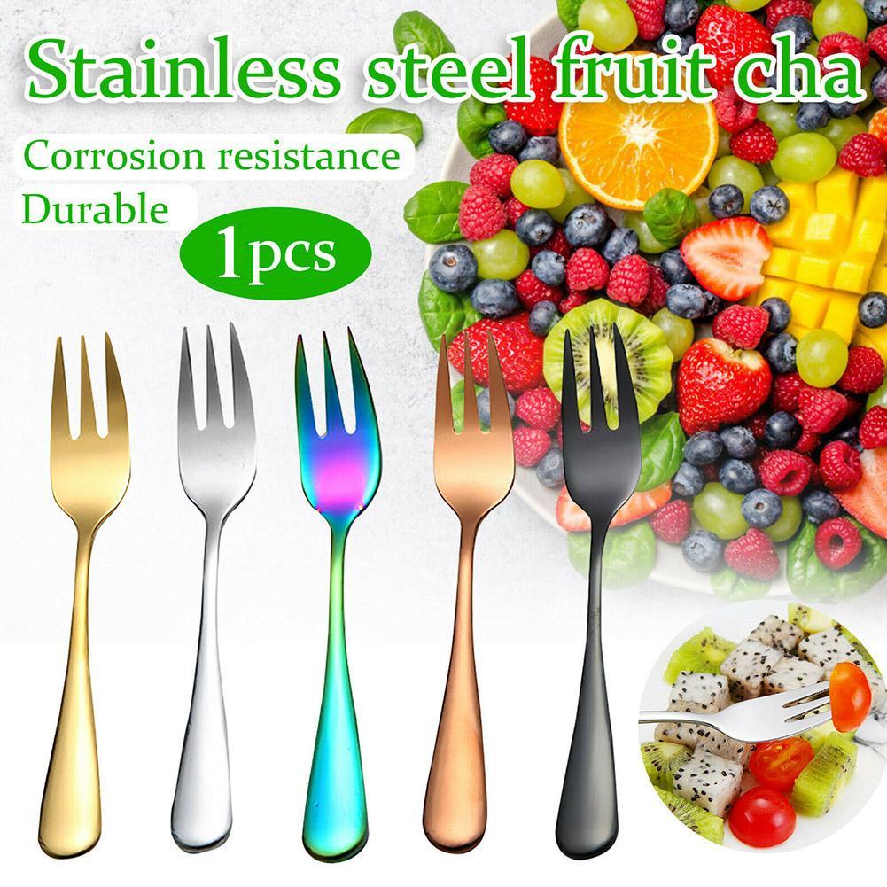 Buy 1pcs Tea Forks Set Steel Small Fork Gold Fruit Fork Snack Fork
