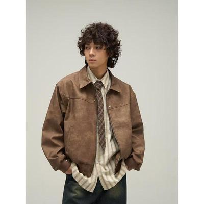 American Retro Distressed Men's Jacket, 2024 Spring/Autumn Collection - Trendy, Loose, and Versatile
