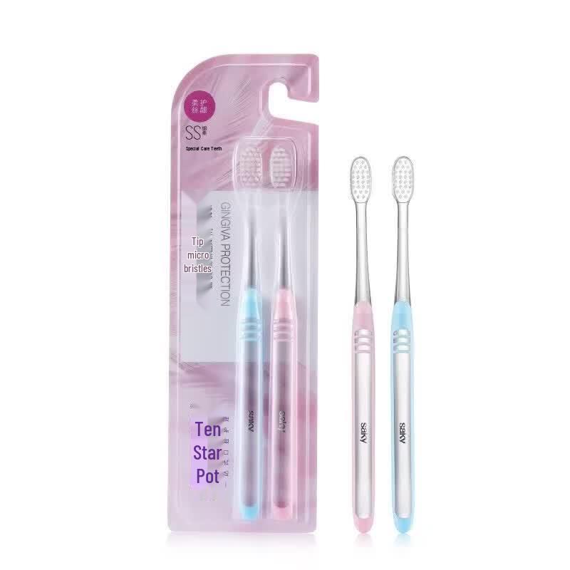 Shuke Carbon Gold Dazzling Clean Soft Toothbrush, 2-Pack