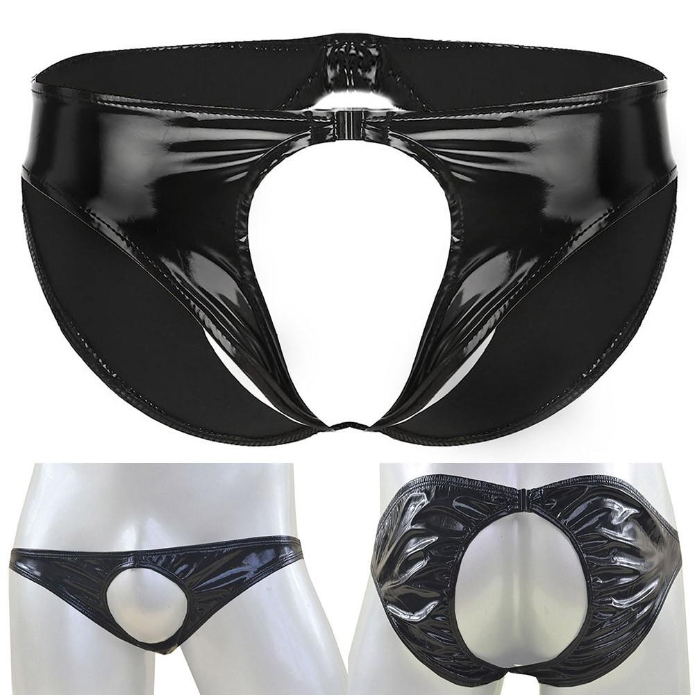 Bikinis Underwear Black Breathable Classic Faux Leather