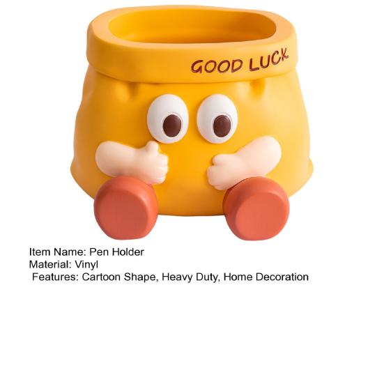 Cartoon Pen Holder Large Capacity Storage Box Stationery Container Holder Home Office Desktop Decoration Ornament