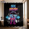 1Pc Funny 67 Music Element Printed Waterproof Shower Curtain Partition Privacy Hanging Curtain, With 12 Hooks