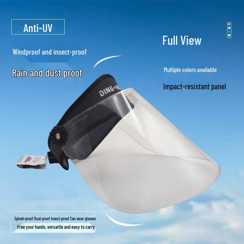 

UV Protection Sunshade Hat with Transparent Face Mask - Windproof, Dustproof, Insect-Proof for Men and Women One Size