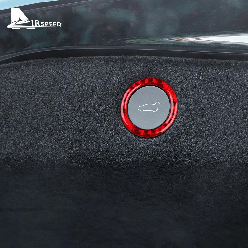 For Tesla Model Y Juniper 2025 Model 3 Highland 2024 Real Soft Carbon Fiber Sticker Car Trunk Switch Button Interior Accessories