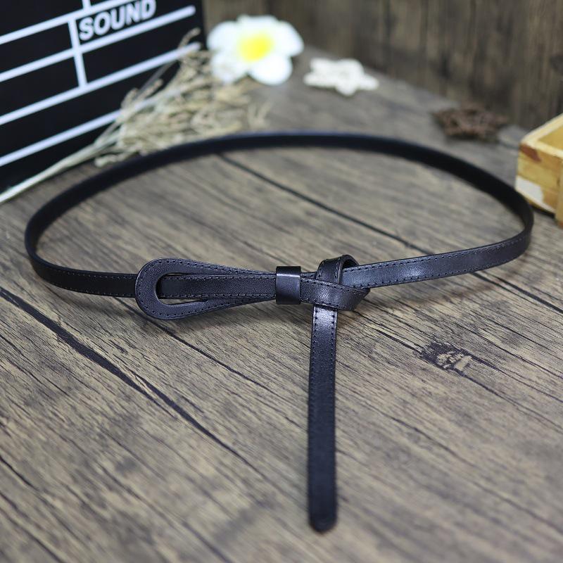 Cintura estiva da donna con nodo - Accessorio in vera pelle per stringere la vita, per abiti, gonne e maglioni