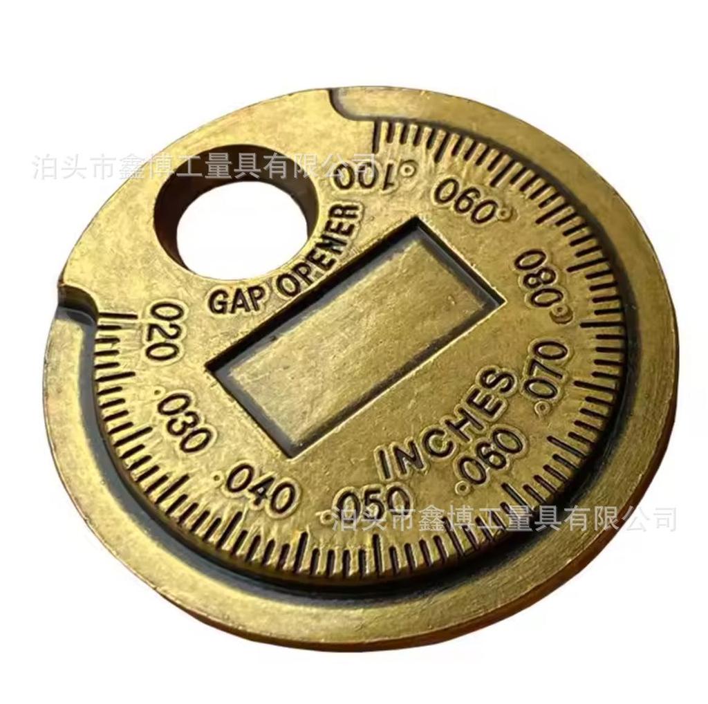 Zinc-Aluminum Alloy Coin Feeler Gauge 0.5-2.5mm / 0.020-1.00" Imperial Spark Plug Gauge