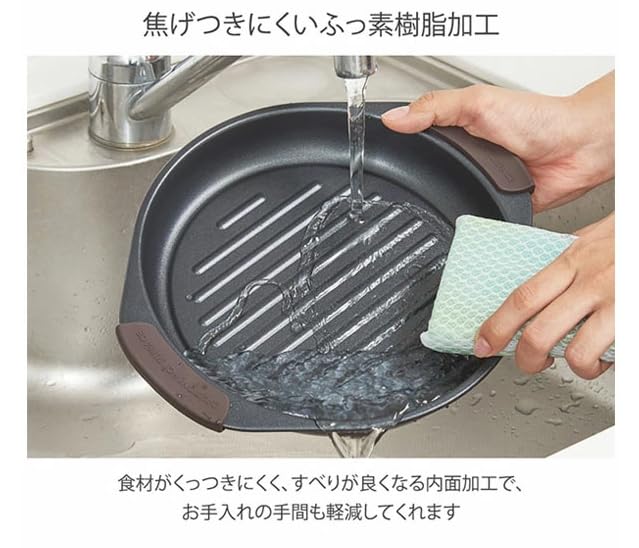 Microwave Grill Pan, Pale Aqua, 21cm Inner Diameter, Wavy Plate, 6-in-1 Cooking Utensil, with Silicone Mittens, Toffy [Parallel Import]