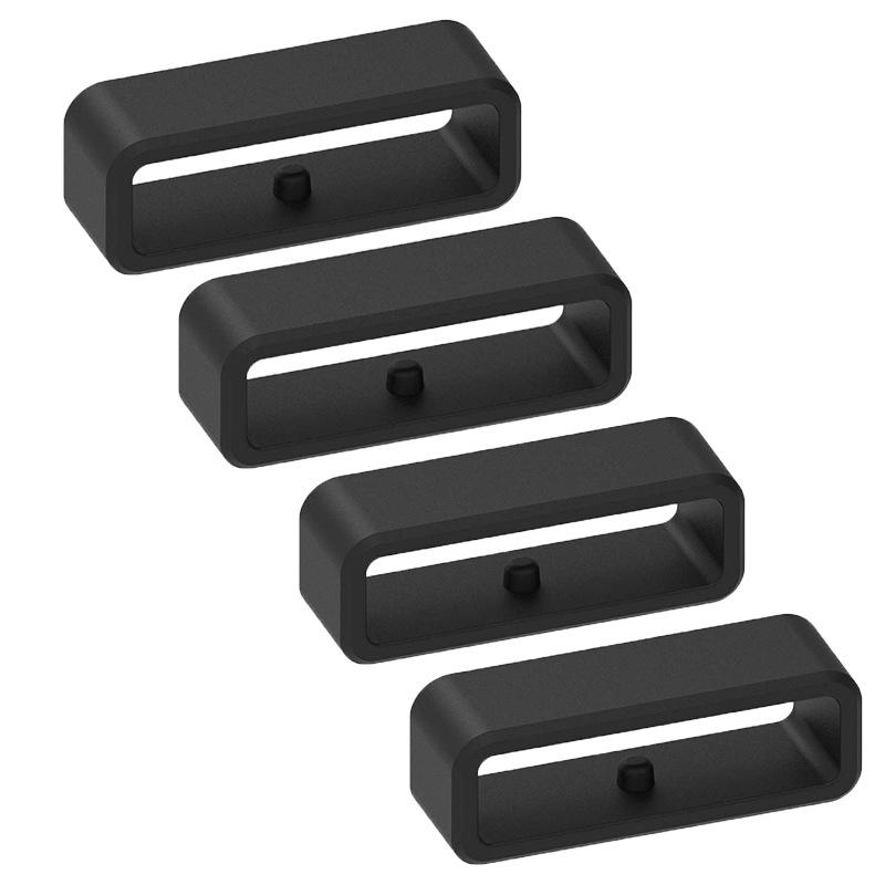 Black Silicone Studded Bezel Strap Keeper 20MM