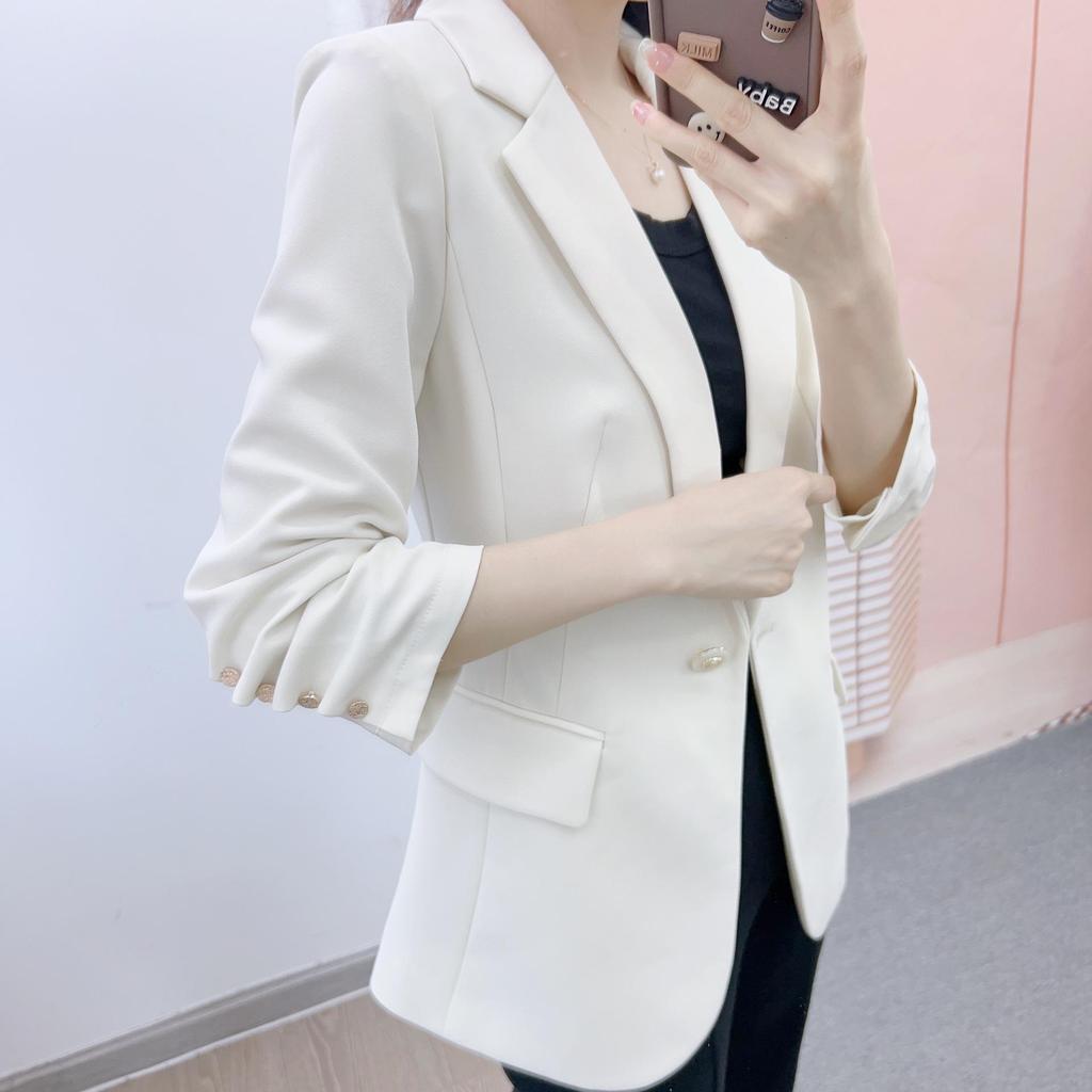 Spring 2026 Han Style Lapel Solid Color Short Suit Jacket