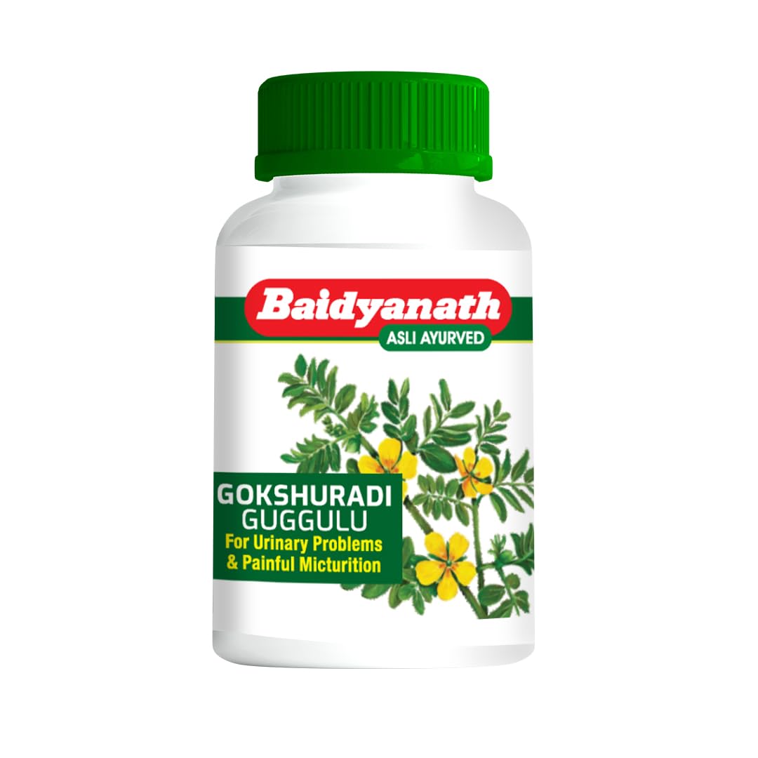 

Baidyanath Gokshuradi Guggulu 80 Tablets Ayurvedic Herbal Supplement for Kidney and Urinary Health Support