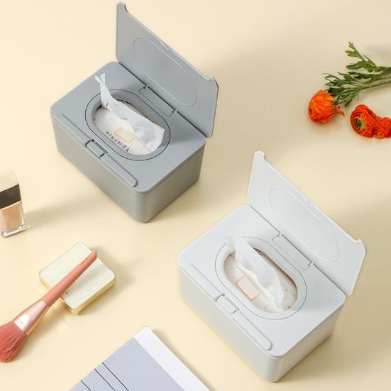 Wipes Dispenser, Refillable with Buckle-Sealed Cover Tissue Box, Dustproof Easy Pull Wipes Pouch Case for Bathroom