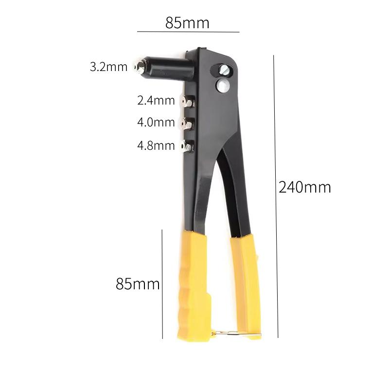 Heavy Duty Hand Rivet Gun Professional Blind Riveter Set with 120Pcs Rivets for Automotive Home DIY Repair