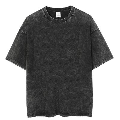 Tessuto Pesante Vintage Uomo Magliette Oversize Estive Manica Corta Casual Girocollo Maglietta Uomo T-shirt Lavaggio Acido Top