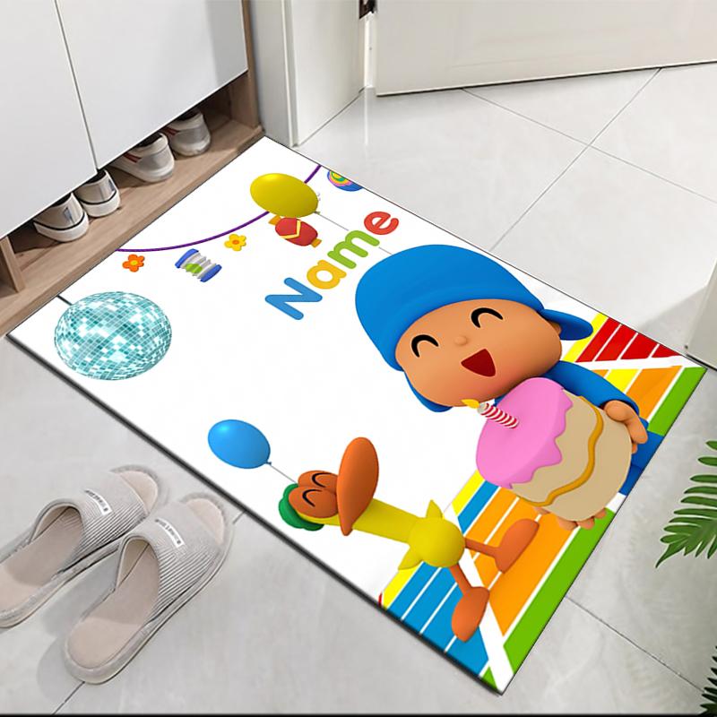 Custom Name Pocoyo Printed Carpet Rug For Office Chair Living Room Bedroom Kitchen Room Decor Gifts