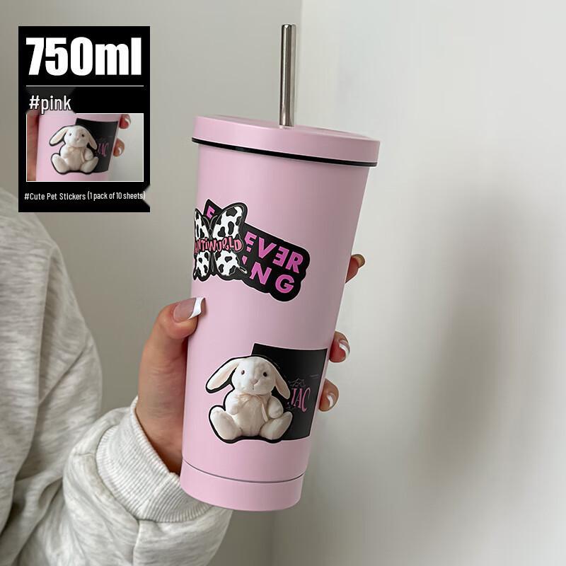 ZISIZ Macaron Double-Layer Stainless Steel Thermos Cup