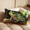 2D Frog In A Jungle-Print Pillowcase Suitable For Sofa Bedroom Car Pillow Cover Cushion Rectangular Back Cushion