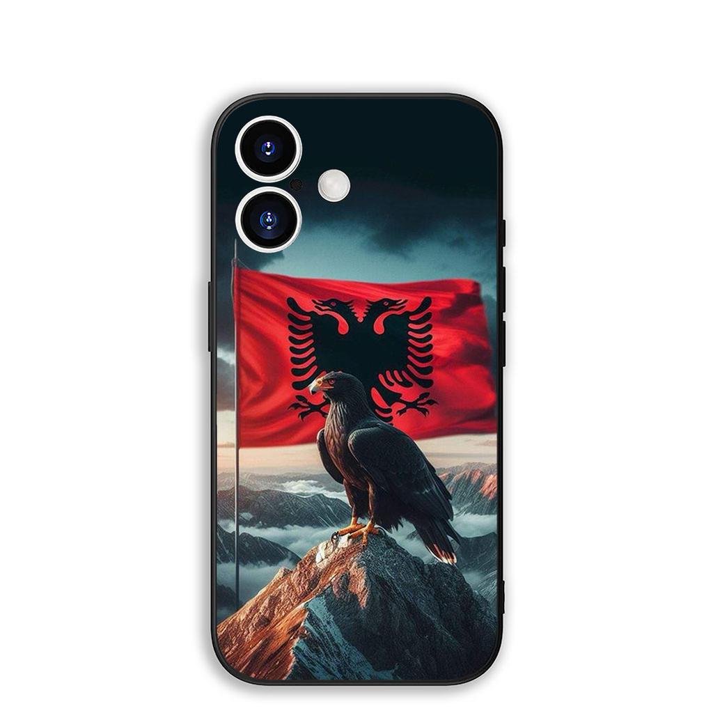 Hülle für Apple iPhone 16 15 14 11 Pro Max 6 7 8 Plus + SE2 SE3 SE 2022 2020 8+ Handyhülle Wallpaper Albanien Albaner Flagge