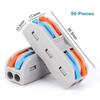 50Pcs Compact Wire Conductor Terminal Blocks Quick Terminal Conductor Lever Wire Connector Electric Cable Quick Wiring Connector 2 In–2 Out