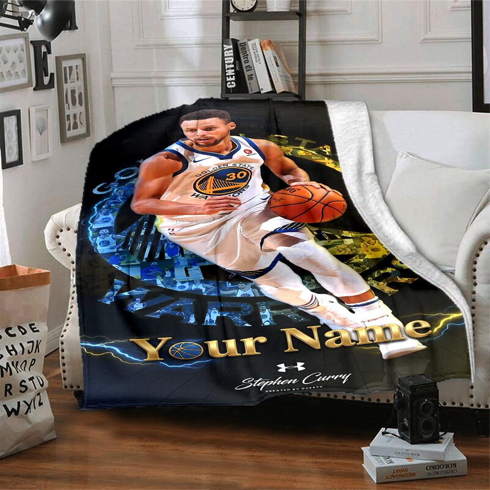 Curry Action Poster Customize Text Blanket Cozy Personalized Blanket Soft & Cozy Suitable for Picnics Nap Chair Sofa for All Occasions