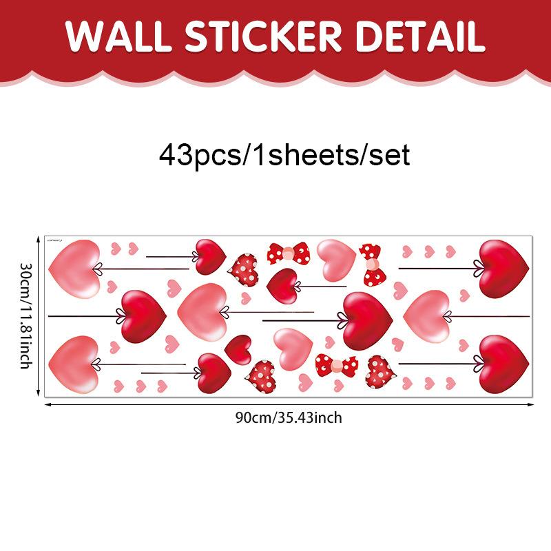 Heart Shaped Wall Window Stickers Valentine'S Day Festive Party Atmosphere Decorations For Home Party Shop Restaurant