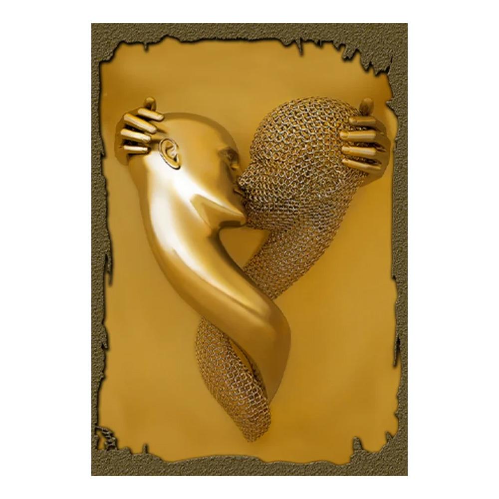 Metal Figure Statue Art Poster High Definition Printing Canvas Painting Prints Couple Sculpture Living Room Home Decor Picture