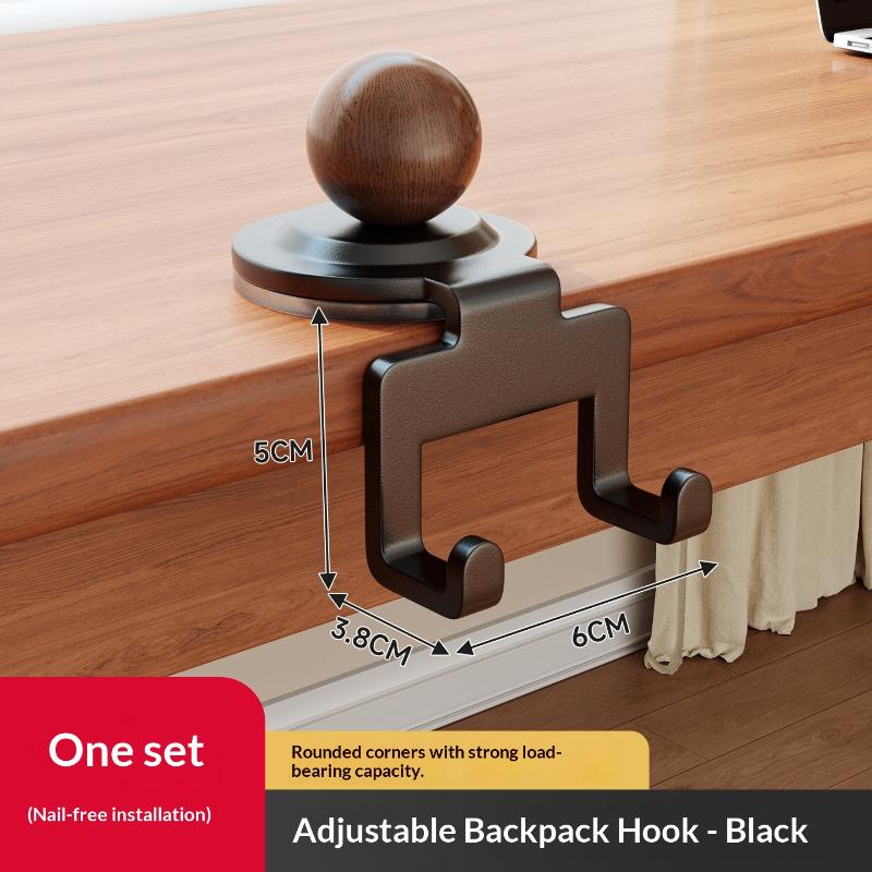 Table Side Universal Hooks Adjustable Bag Hanger Multifunctional Storage Rack Headphone Holder Stand For Schoolbag Bag чёрный