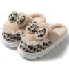 Cartoon bow wool slippers autumn and winter home living room bedroom warm fleece soft bottom lightweight cotton slippers