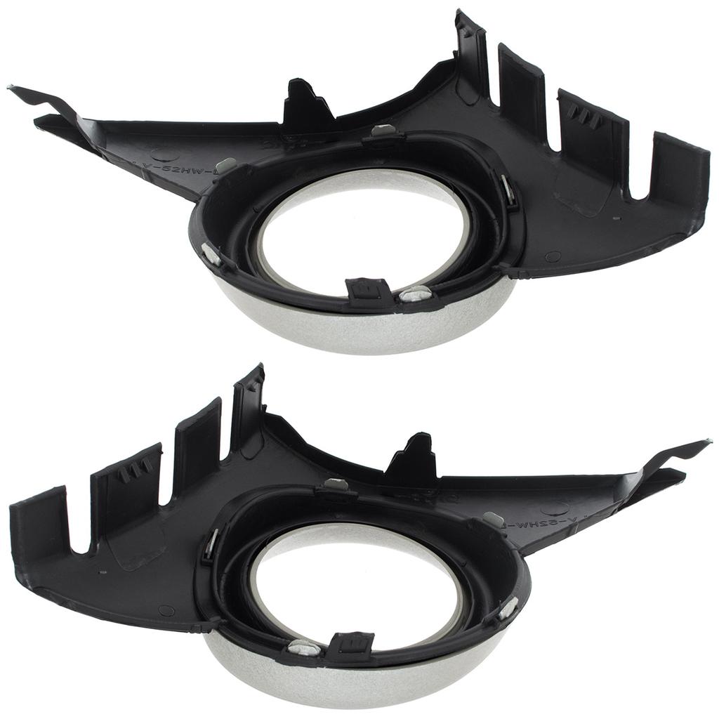 Peugeot 207 06-09 Front Bumper Grille BLACK with SILVER Halogen Frame Left + Right 2 Pcs. SET