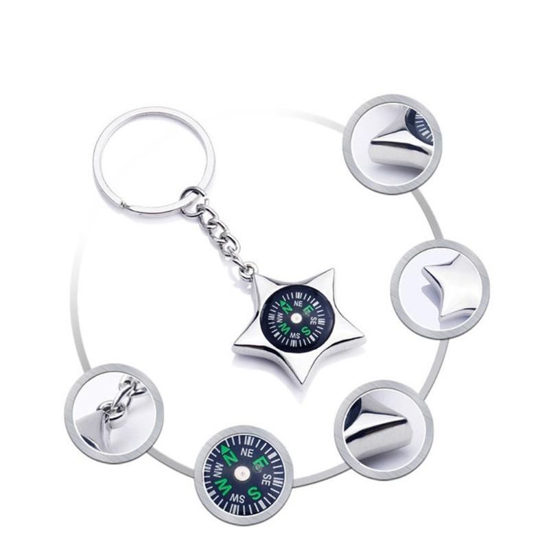 B36F Mini Survival Compass Key Chain Outdoor Camping Hiking Pocket Compass Navigator Carabiner Keyring Climbing Riding Equipment