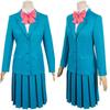 Kimi Ni Todoke Kuronuma Sawako Cosplay Costume, Blue School Uniform with Pink Bow for Anime Fans & Halloween Parties
