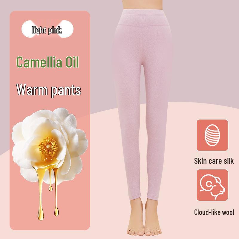 Winter Women s High-Waist Wool & Fleece Slim Fit Pants