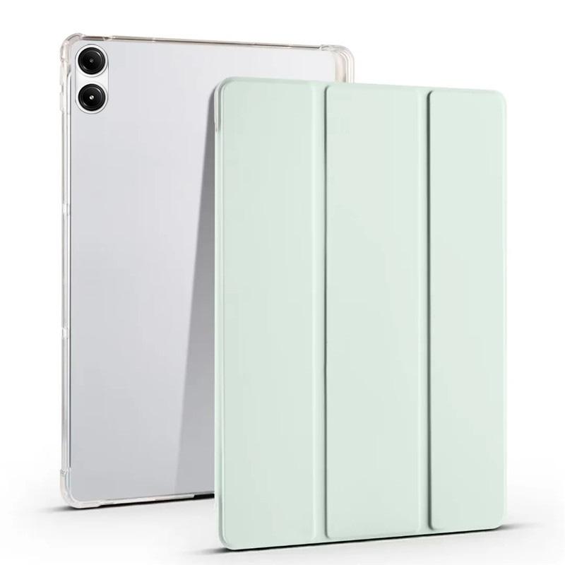 Dreifach gefaltete Tablet-Hülle aus Leder mit weicher Rückseite und Ständer für Xiaomi Redmi Pad Pro 12.1 Poco Pad, Hülle für Redmi Pad Pro, Hülle mit Stifthalter