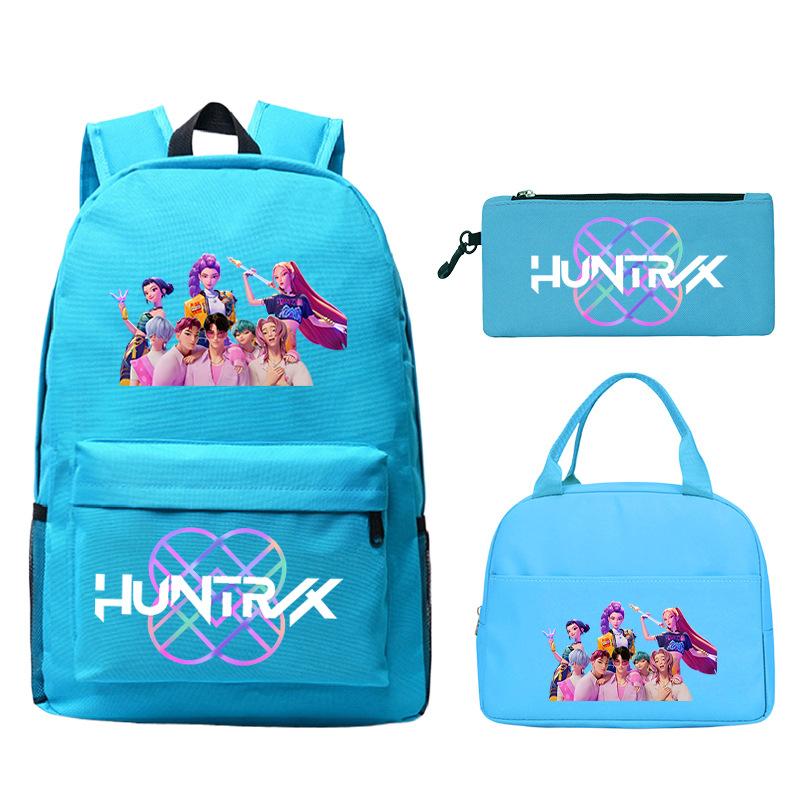 Kpop Peripheral Printing Student Schoolbag Large Capacity Casual Backpack Three-Piece Set